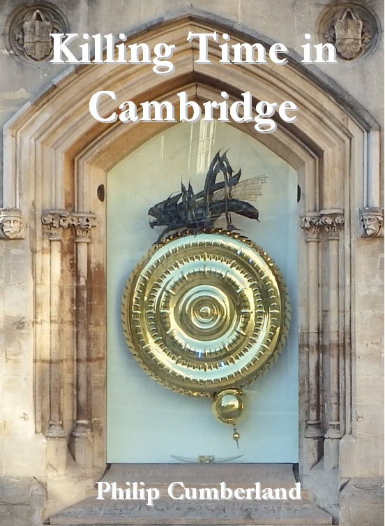 Corpus Christi College Cambridge Grasshopper Chronophage on the cover of Killing Time in Cambridge.